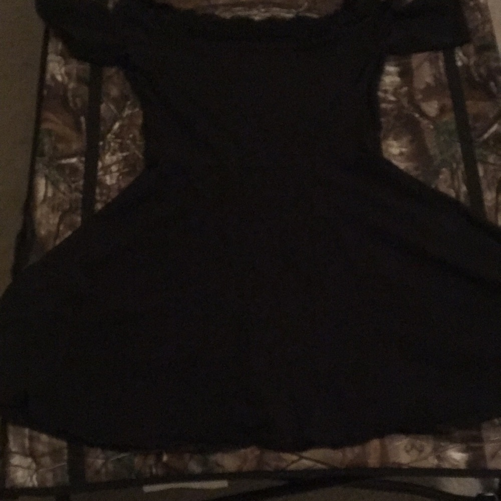 Black lace around the neck dress